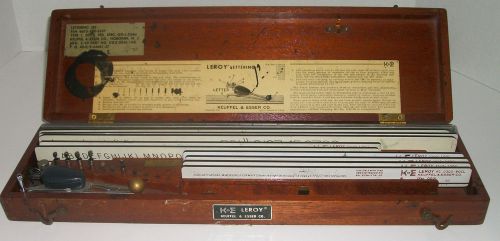 Leroy Lettering drafting guide rulers (9) with puck