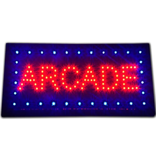 ARCADE Open Store Game room LED shop Sign neon video Poker Display Bar Pub Cave