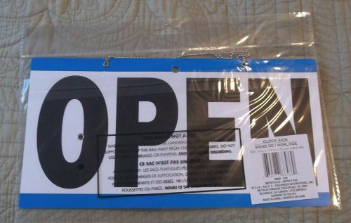 Open Closed Will Return Clock Sign 6 x 11.5 Business Store With Chain