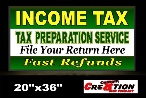 20&#034; x 36&#034; led light box sign - tax service - income tax  neon alt - window sign for sale