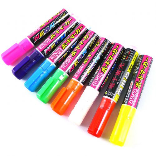 8pcs 5mm highlighter fluorescent liquid chalk marker pen for led writing boards for sale
