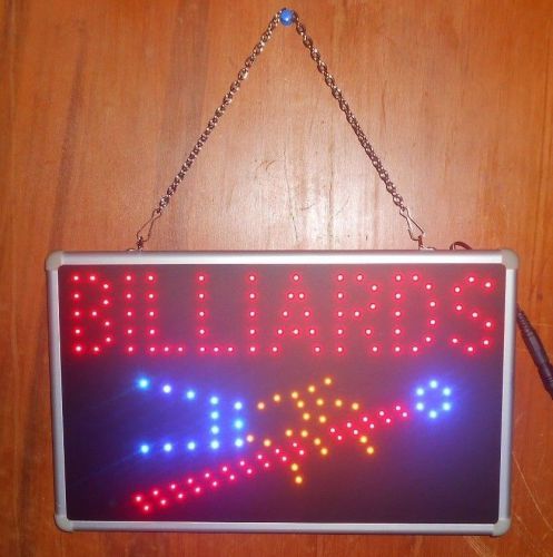 LIGHTED LED &#034;BILLIARD&#034; SIGN 13&#034; X 8&#034;  W/ DRY ERASE BOARD ON BACK  NEW