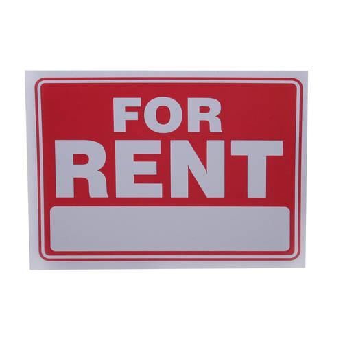 FOR RENT red &amp; white 9&#034; x 12&#034; flexible PLASTIC sign apartment house condo store