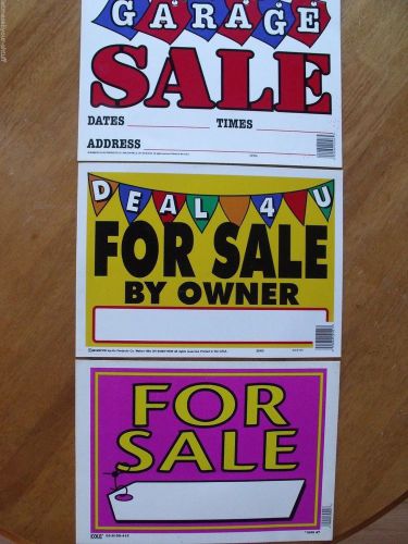 14&#034; x 10&#034; Garage Sale, Deal 4U &amp; For Sale Signs ~ Cole &amp; Hy-Ko Prods. (3 Signs)