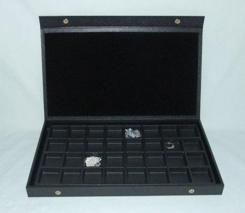 MULTIPURPOSE TEXTURED TOP 32 SLOT WOOD CASE FOR JEWELRY AND OTHER ITEMS
