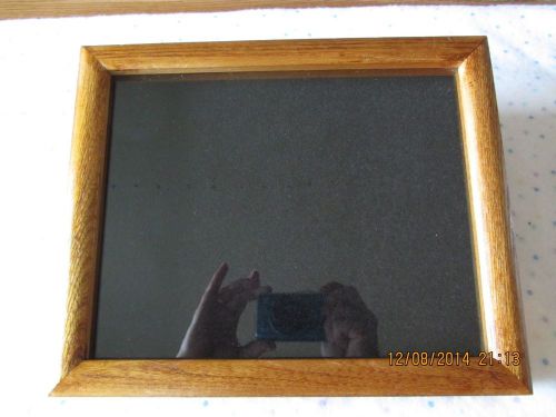 Oak Wooden Glass Display Case With Glass Lid ~ 11 &#034; x 9&#034;  x 1.5 &#034; felt lined