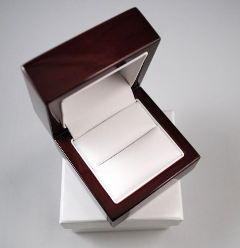 2X Fancy Cherry Wood, The Ring Box,Engagement,Wedding Ring Box,Jewelry Box.-B3