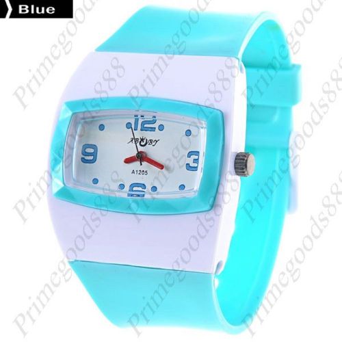 White face plastic strap lady ladies wrist quartz wristwatch women&#039;s blue for sale