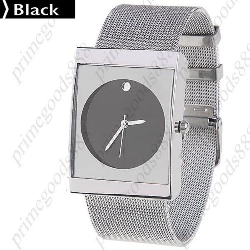 Silver Alloy Rectangle Case Free Shipping Wrist Quartz Wristwatch Women&#039;s Black