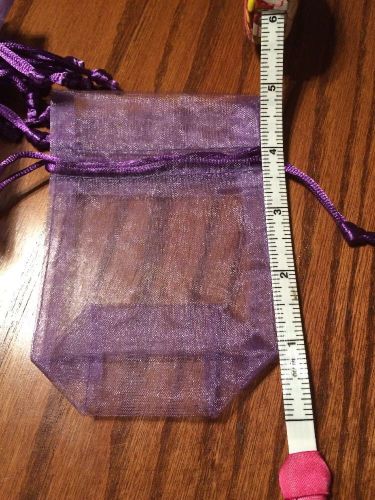 Purple Transluscent Pouches With Drawstring