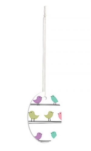 100 big oval little birdies birds print paper price strung tags 3 1/2 ”h x 2 1/4 ”w for sale