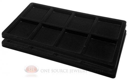 2 black insert tray liners w/ 8 compartments drawer organizer jewelry displays for sale