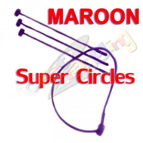 500 3&#034; MAROON SECUR-A-TACH LOCKING LOOP CIRCLES PRICE TAG LUGGAGE TAGGING BARBS