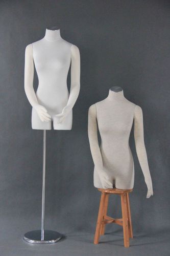 34&#034;chest 24&#034;waist 35&#034;hips female mannequin dress form +pinnable arms cream (wrs1 for sale
