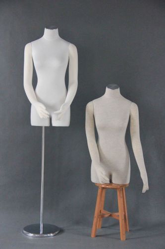 34&#034;CHEST 24&#034;WAIST 35&#034;HIPS FEMALE MANNEQUIN DRESS FORM +PINNABLE ARMS CREAM (WRS1