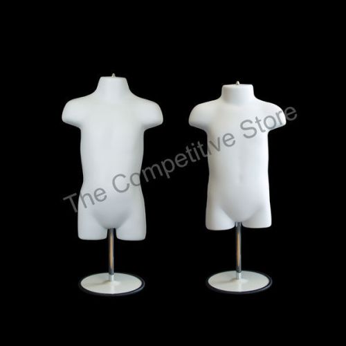Infant + Toddler Mannequin Form With Metal Base Boys And Girls Clothing - White