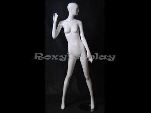 Female Fiberglass Glossy White Mannequin Eye Catching Abstract Style #MD-XD17W