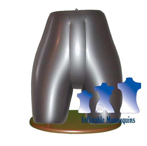 Inflatable female panty form, silver and wood table top stand for sale