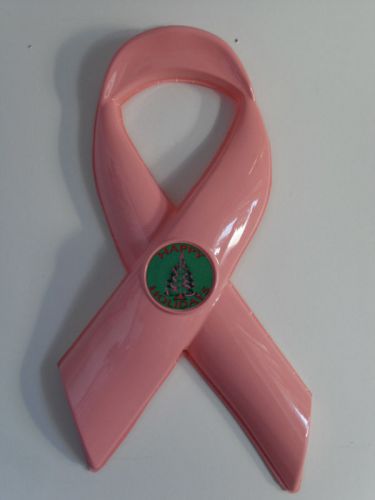 Large pink cancer awareness plastic ribbon/wall hanging/mounting display 28x17x3 for sale