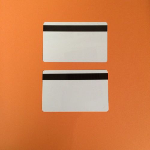2 white pvc cards-hico mag stripe 2 track - cr80 .30 mil for id printers for sale