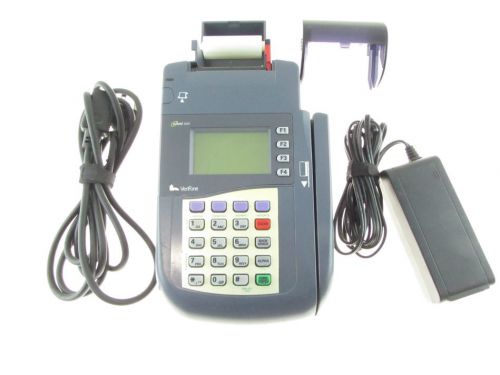 Verifone omni 3200 gray credit card terminal &amp; receipt printer w/power cord for sale