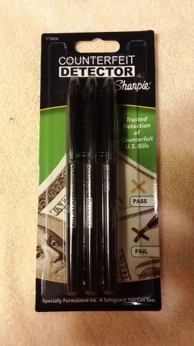 Sharpie Counterfeit Detector Pens, 3-pack, NIB #1778830