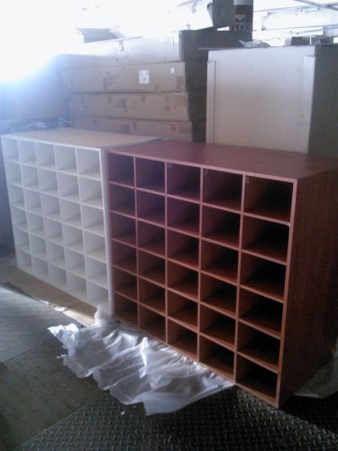 Cubby hole units 30 hole cubbies upscale store fixtures cherry clothing displays for sale