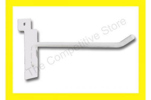 6&#034; Slatwall Hooks  For Slat Panel Display - 100 Pcs White Color