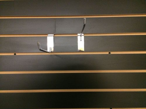 7&#034; Slatwall Slatgrid Panel Display Metal Hook Peg Hanger Chrome Lot of 100 NEW