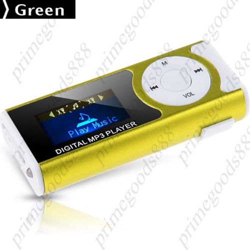Mini clip design digital mp3 music player tf card deal free shipping in green for sale