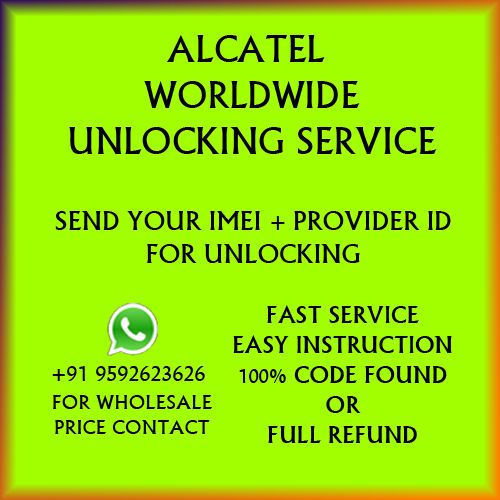 alcatel unlock code for Alcatel OneTouch 232 unlocking service