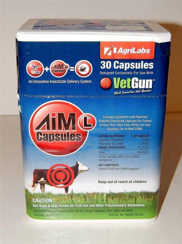 VetGun VetCaps Soft Gel Caps of Liquid Parasiticide Fly Lice Cattle 30 Pack