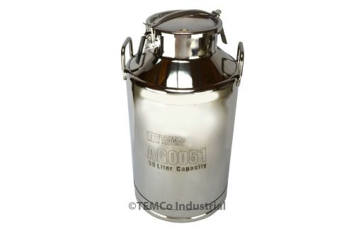 TEMCo 50 Liter 13.25 Gallon Stainless Steel Milk Can Wine Pail Bucket Tote Jug