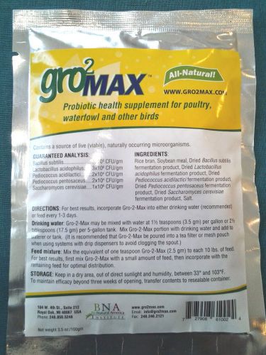 Gro2Max natural probiotic poultry supplement (chickens, turkeys, ducks) 17.5 oz.