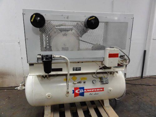 1998 5 hp champion industrial air compressor,  2,4xx hours, tank, 220/440 3-ph for sale