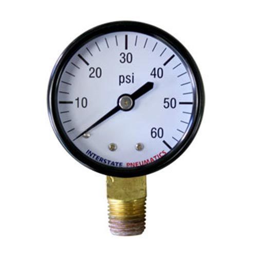 2 -1/2 inch 60 psi - 1/4 inch npt bottom mount pressure gauge - g2022-060 for sale