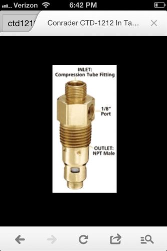 CTD-1212 1/2&#034; Compression In-Tank Check Valves For Compressed Air Systems