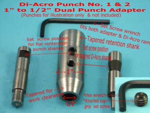 Diacro 1&#034; to 1/2 Dual Punch Press No. 1 &amp; 2 Ram Adapter