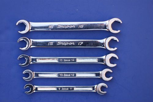 Snap on 5 metric double-end flare nut wrenches 6-18mm used for sale