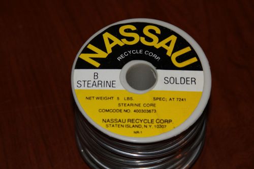 3 NASSAU B Stearine Solder 5 LBS. Spec: AT 7241