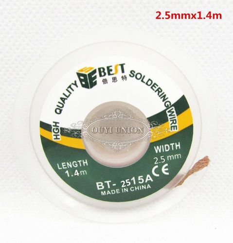 New 2.5mm x1.4m soldering iron solder accessory remover tin desoldering wire for sale