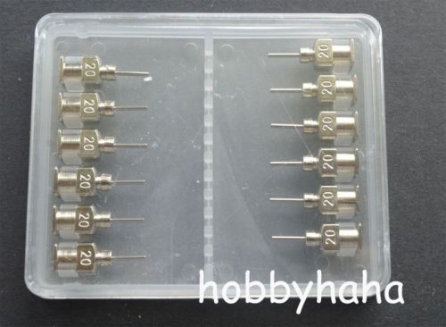 20G 24pcs 1/4&#034;   Blunt Stainless Steel Dispensing Syringe Needle Tips