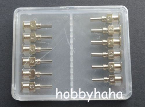 24pcs  1/4&#034;  13ga  blunt stainless steel dispensing syringe needle tips for sale