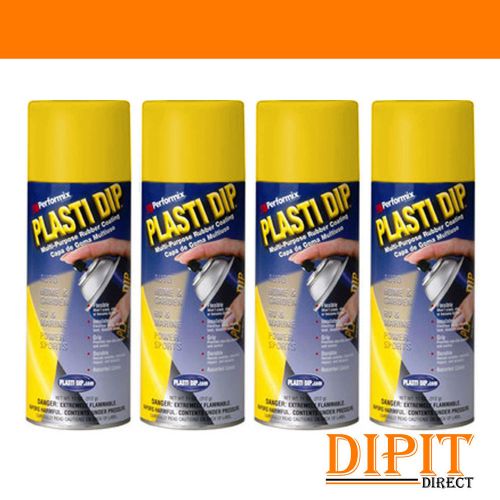 Performix Plasti Dip Matte Yellow 4 Pack Rubber Coating Spray 11oz Aerosol Cans