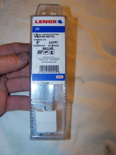 Lenox 614R 6&#034; 14-TPI  Bi-Metal Reciprocating Blades,  Bulk Pack 25 Blades