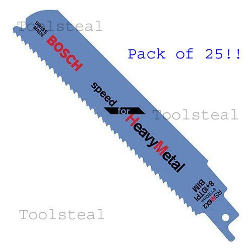 Bosch RSM6X2 6-Inch 8+10T Metal Recip Saw Blade 25 Pack