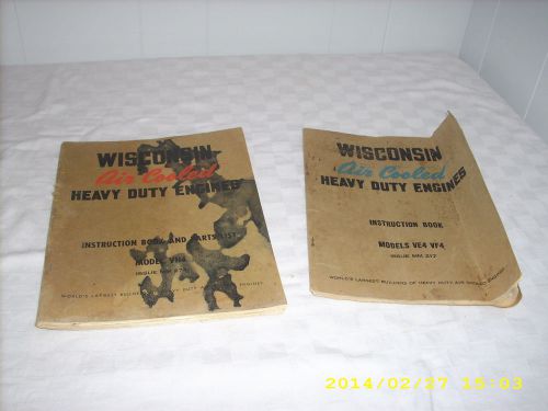 Vintage wisconsin air cooled heavy duty engines instruction book model vh4 ve4 for sale