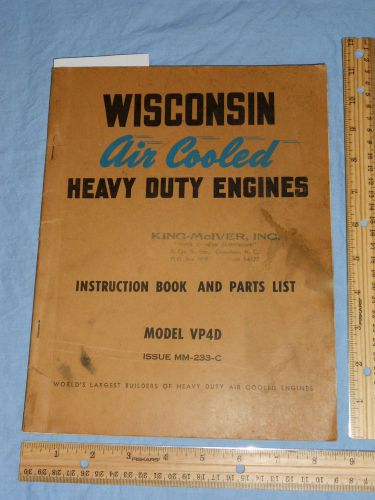 WISCONSIN HD Engines Model VP4D Instruction Book and Parts List Issue MM-233-C