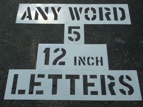 WORD 5, 12&#034; Letters 1/8&#034; LDPE ENTER AHEAD STAFF YIELD GUEST Parking Lot Stencils