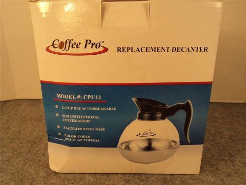 Nib coffee pro break resistant replacement decanter model cpu #12 for sale